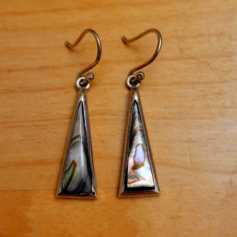 Abalone & silver earrings